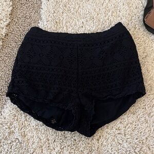 Hollister Women's Black Crochet High Waist Shorts